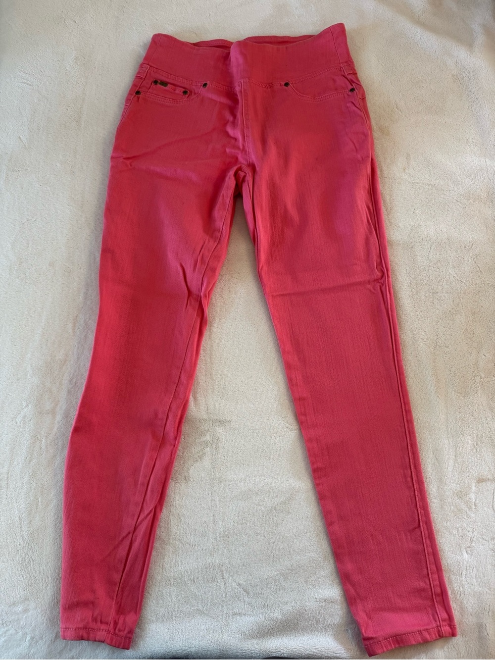 DG2 by Diane Gilman Vibrant Coral Skinny Jegging Jeans